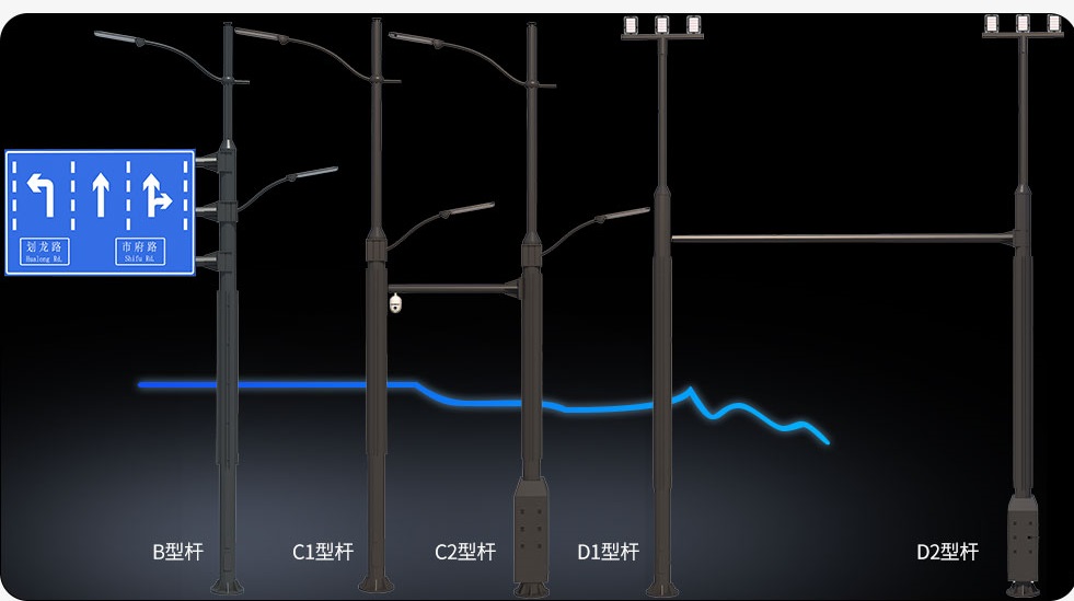 標志牌監(jiān)控立桿路燈組合綜合桿